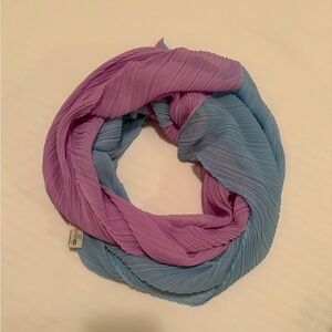 Light Blue & Lavender Pleated Infinity Scarf